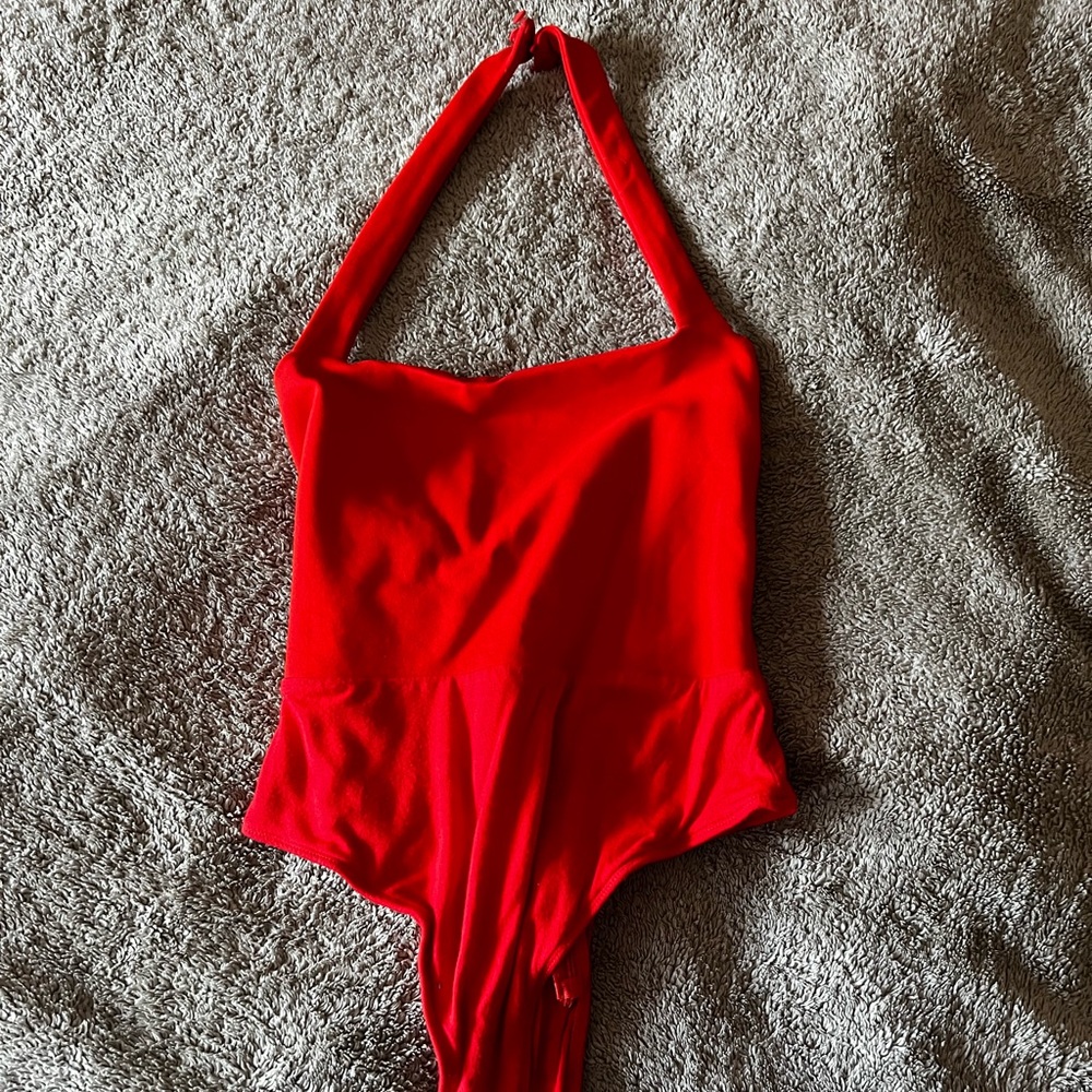 Superdown Red Thong Halter Bodysuit - Read description